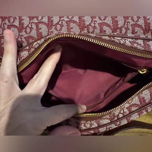 Dior Burgundy Monogram Crossbody Satchel Messenger Bag - Picture 14 of 16